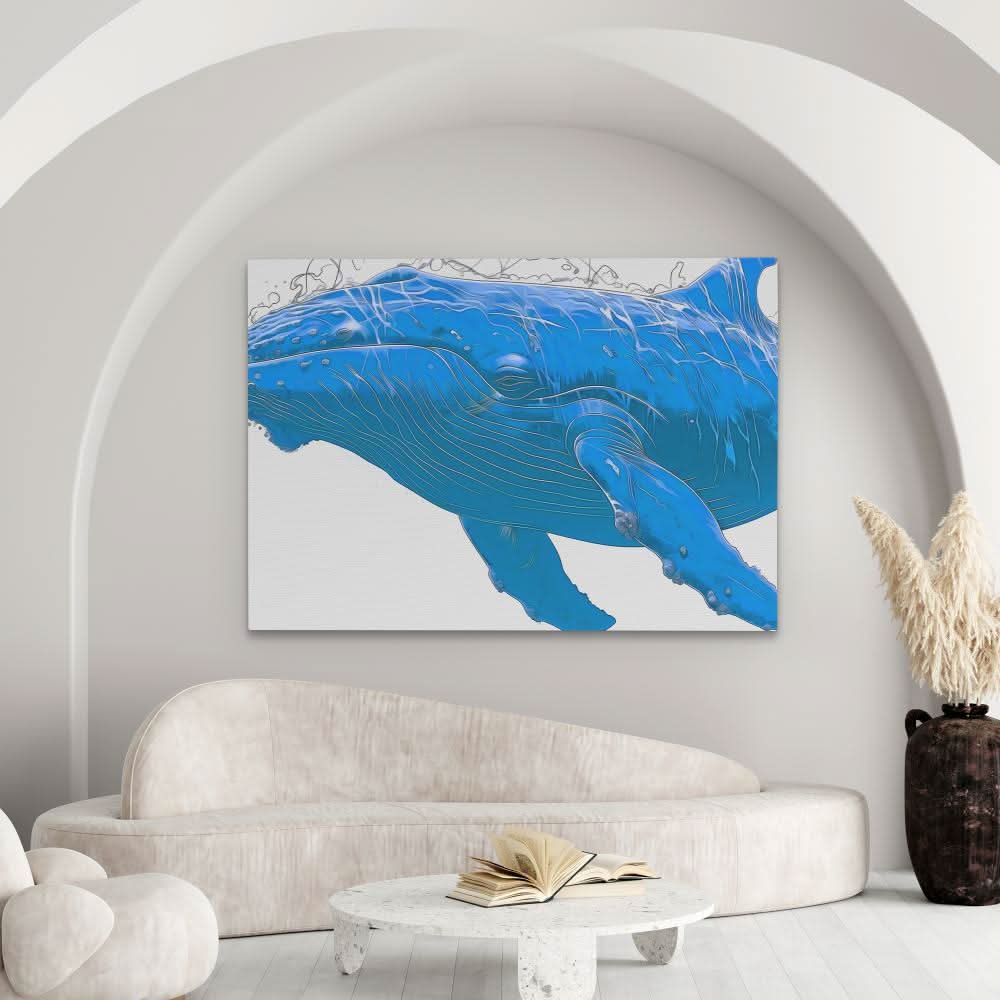 The Big Blue - Abstract Wall Art in Black Frame