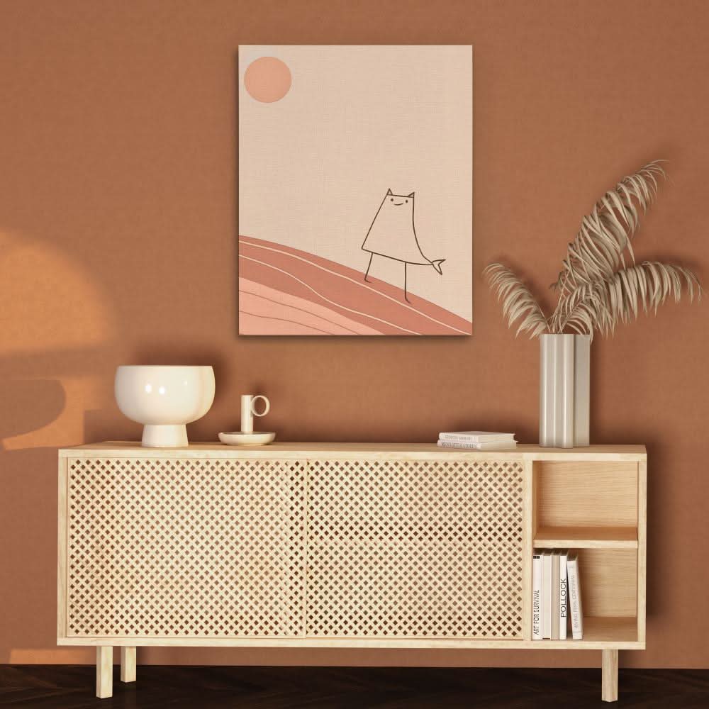 The Catfish - Beige Wall Art for Kids Room