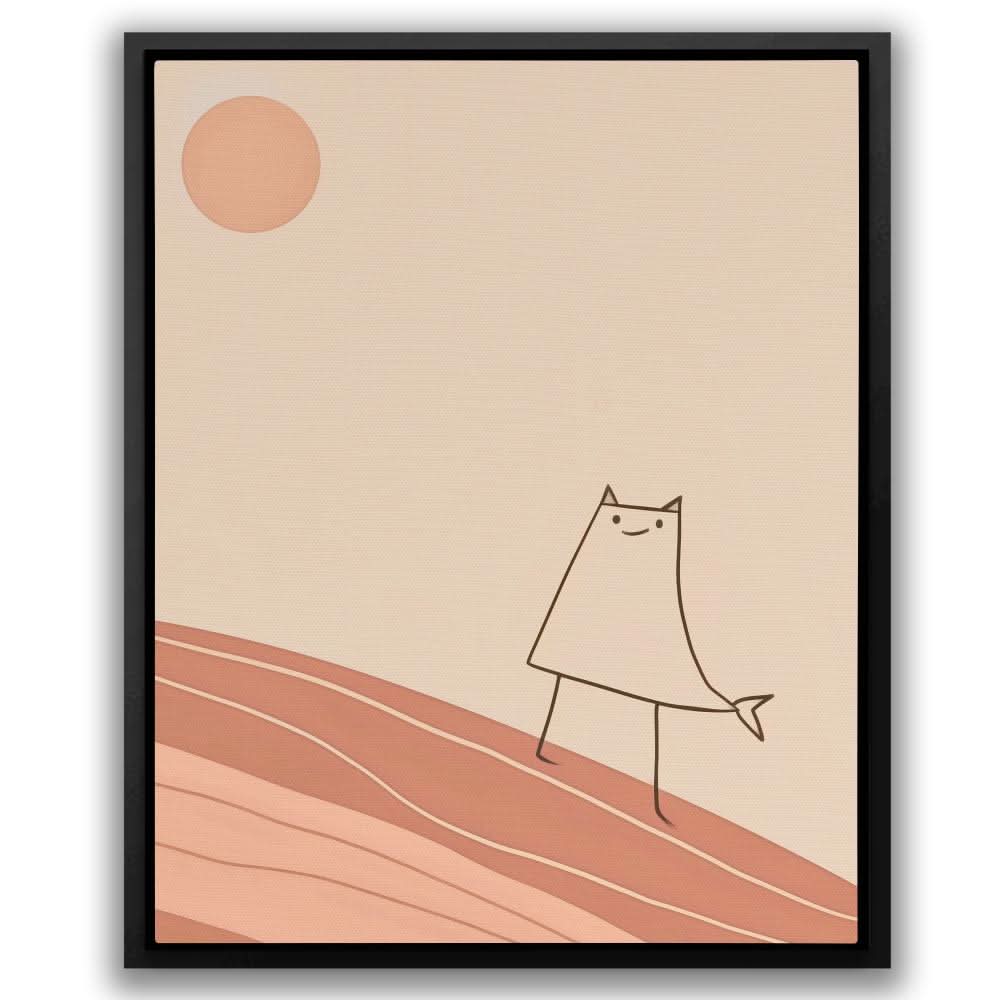 The Catfish - Minimalist Neutral Canvas Wall Art