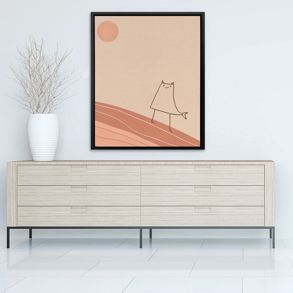 The Catfish - Contemporary Wall Art in Black Frame
