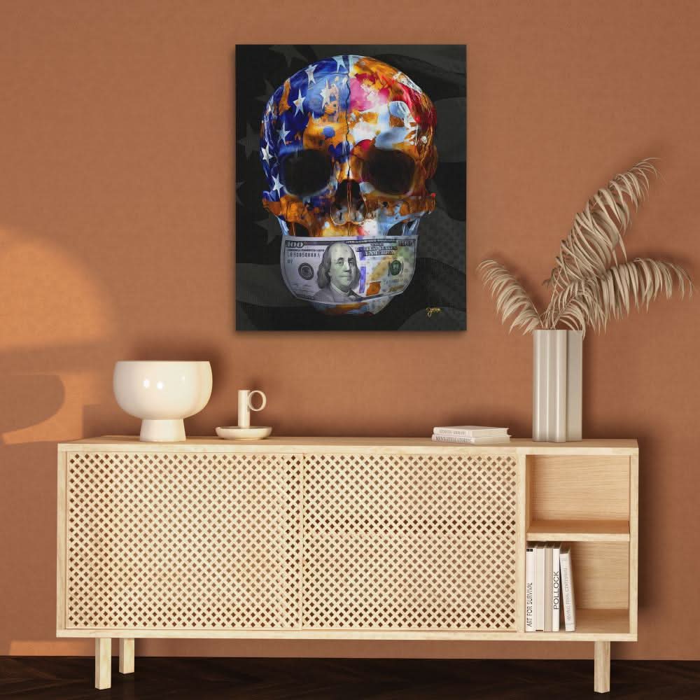 The Cost of Freedom - Money Wall Art in Black Frame
