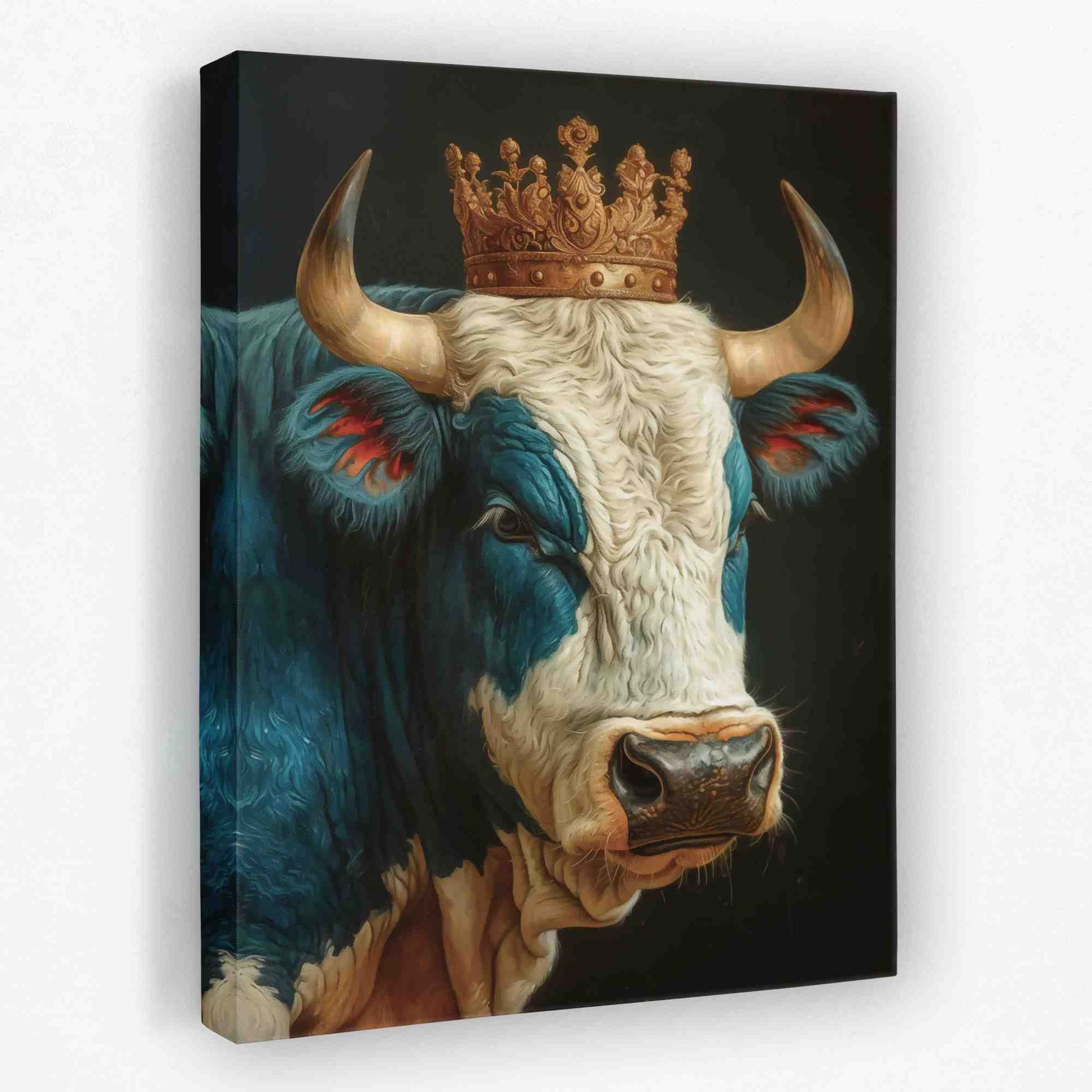 The Cow King - Animals Canvas Wall Art