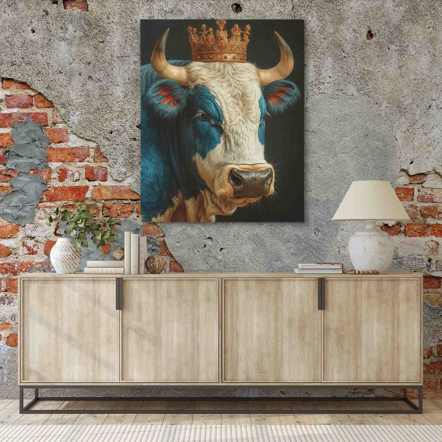 The Cow King - Wall Art in Black Frame