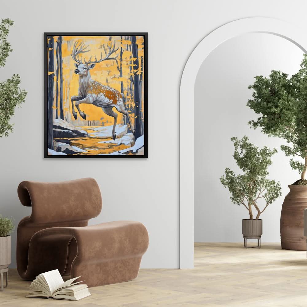 The Golden Stag - Large Canvas Print