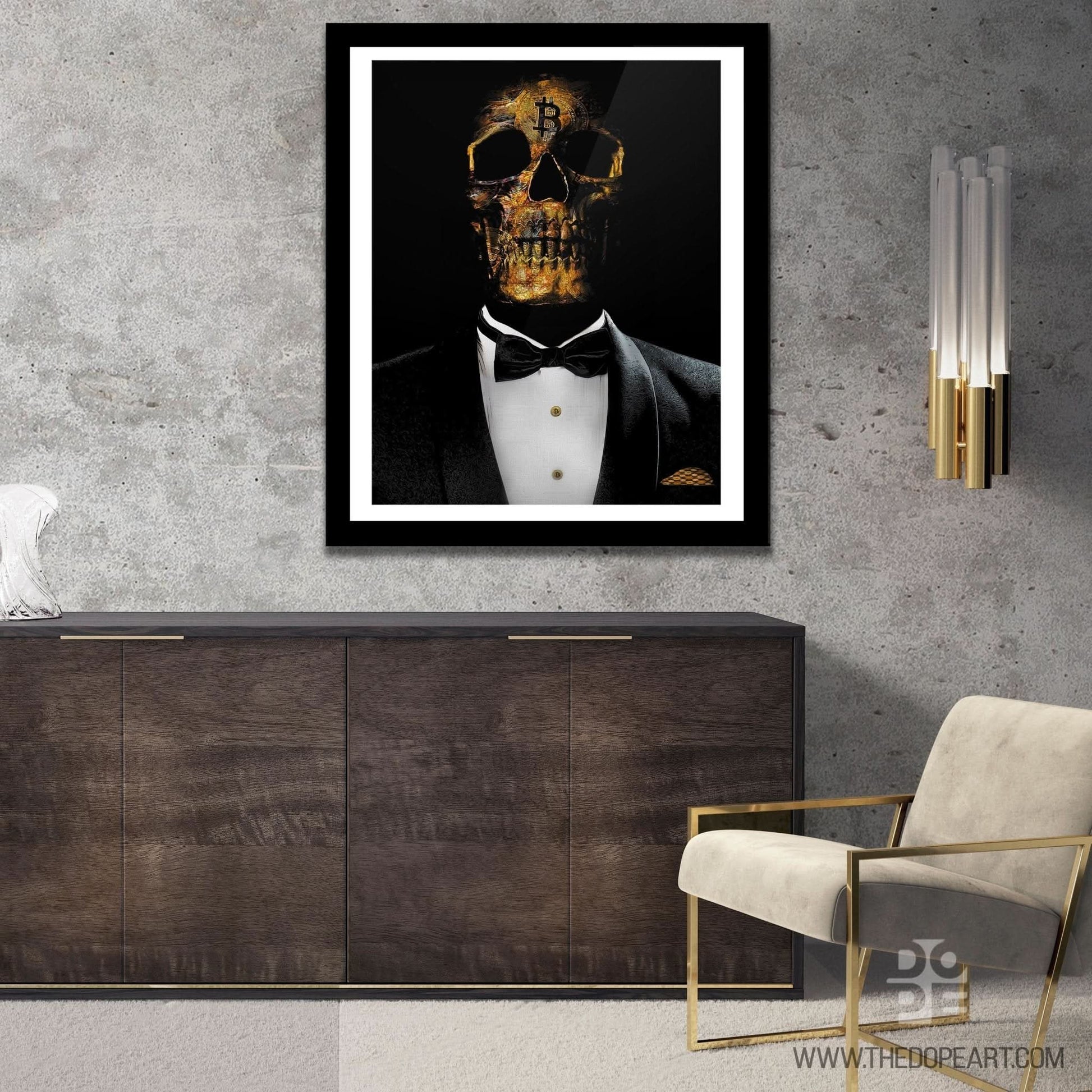 The Investor Skull Semi - gloss Print - Luxury Wall Art