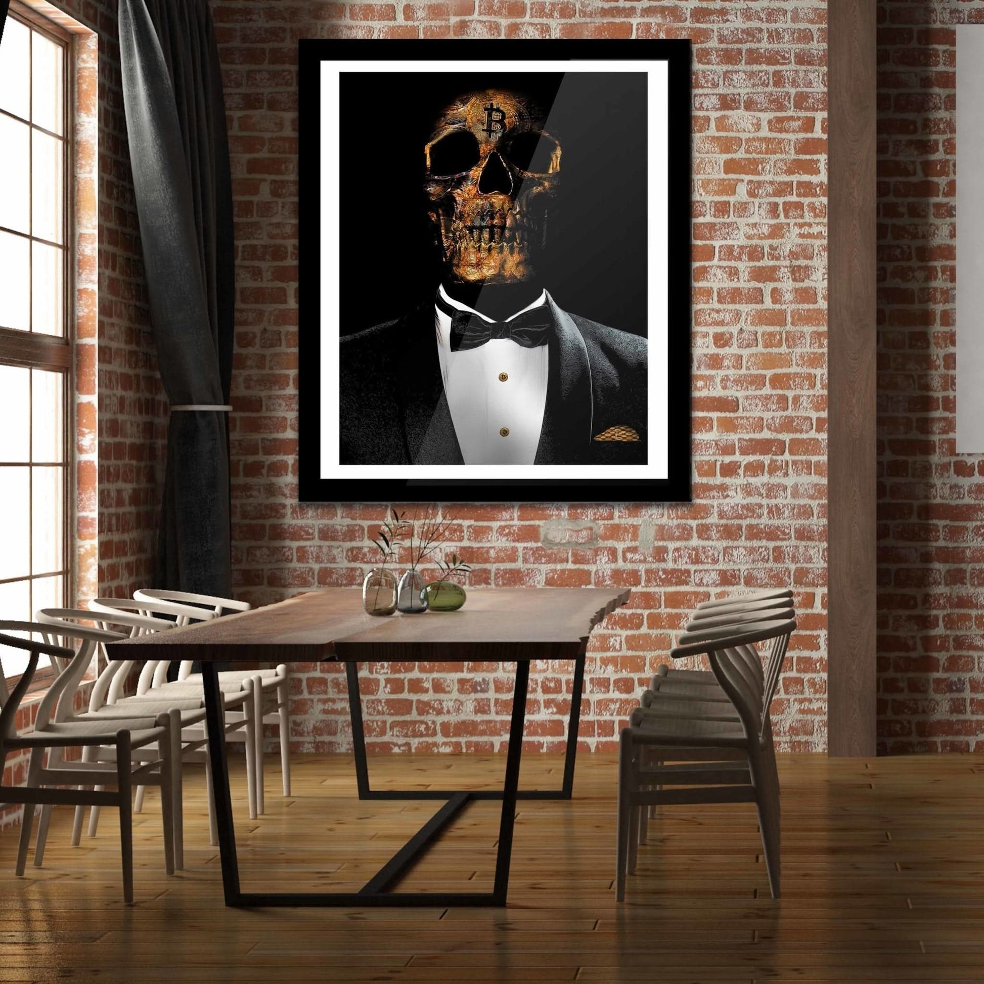 The Investor Skull Semi - gloss Print - Luxury Wall Art