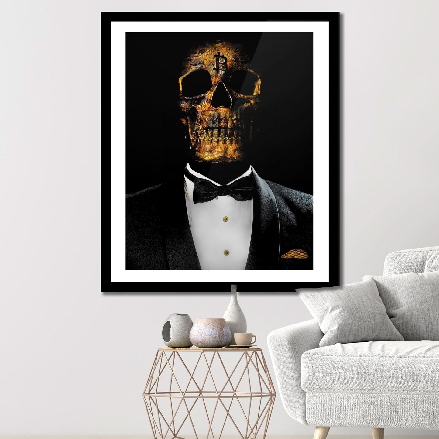 The Investor Skull Semi - gloss Print - Luxury Wall Art
