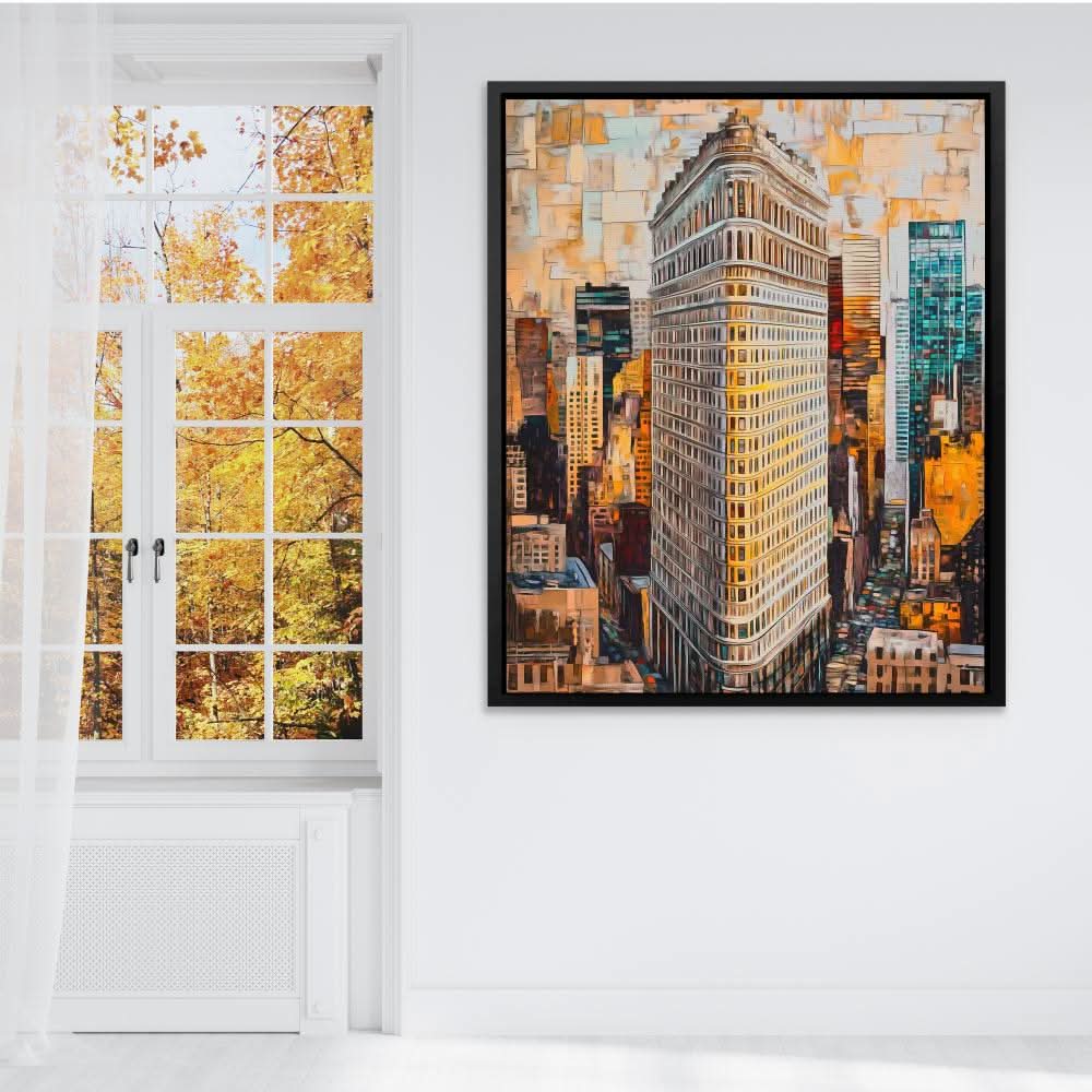 The Iron of Fifth Avenue - Beige Cityscapes Canvas Print