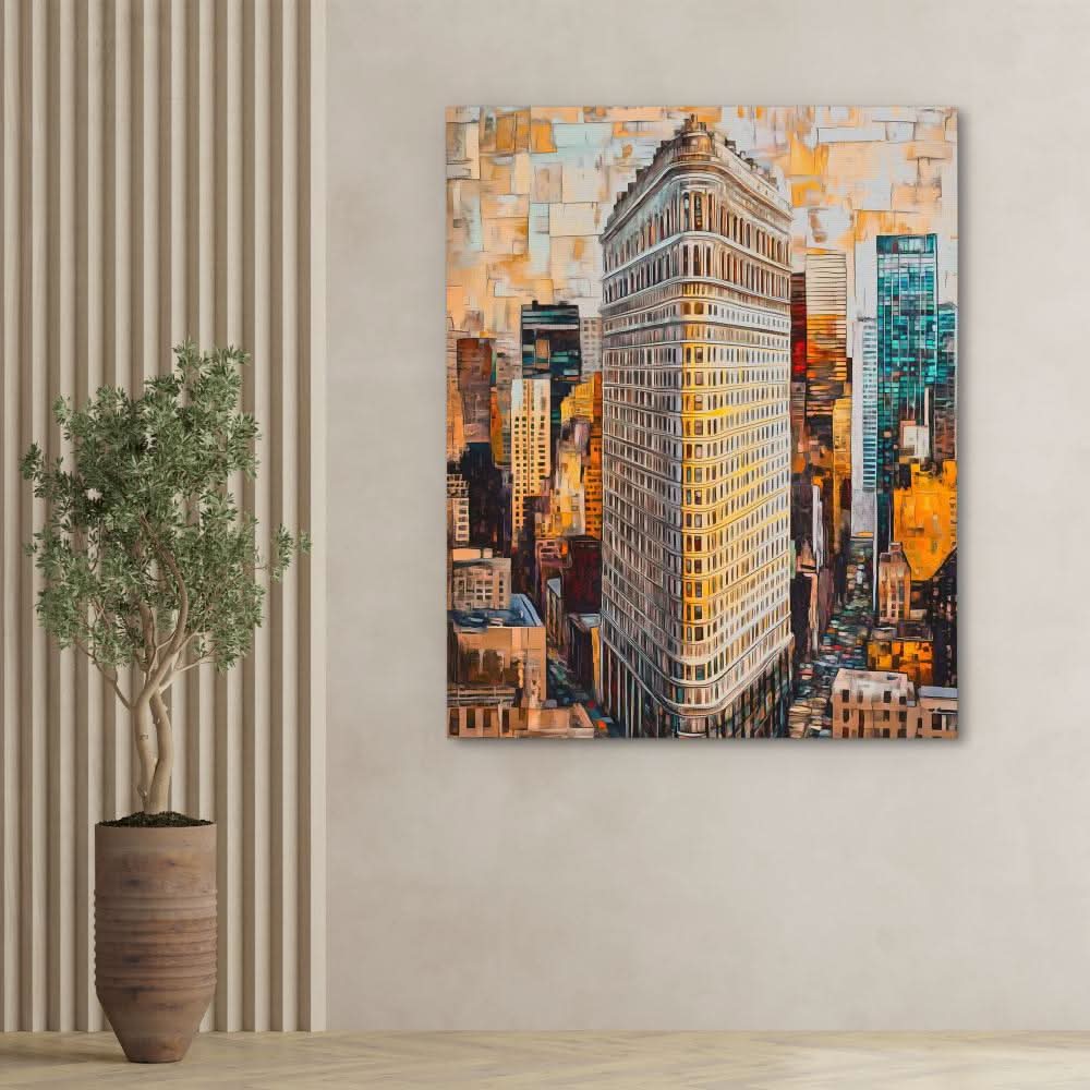 The Iron of Fifth Avenue - Beige Wall Art for Home Office