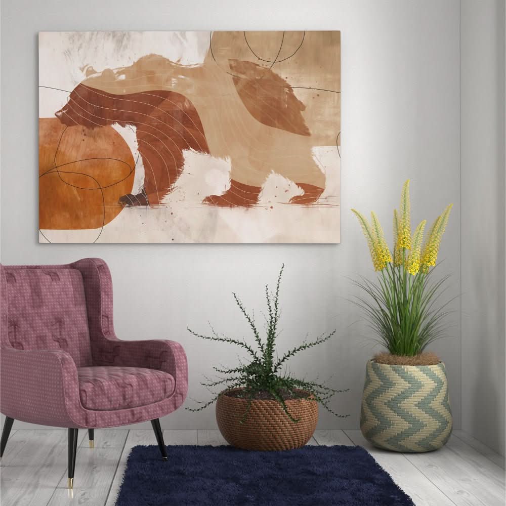 The Noble Bear - Minimalist Wall Art in Black Frame