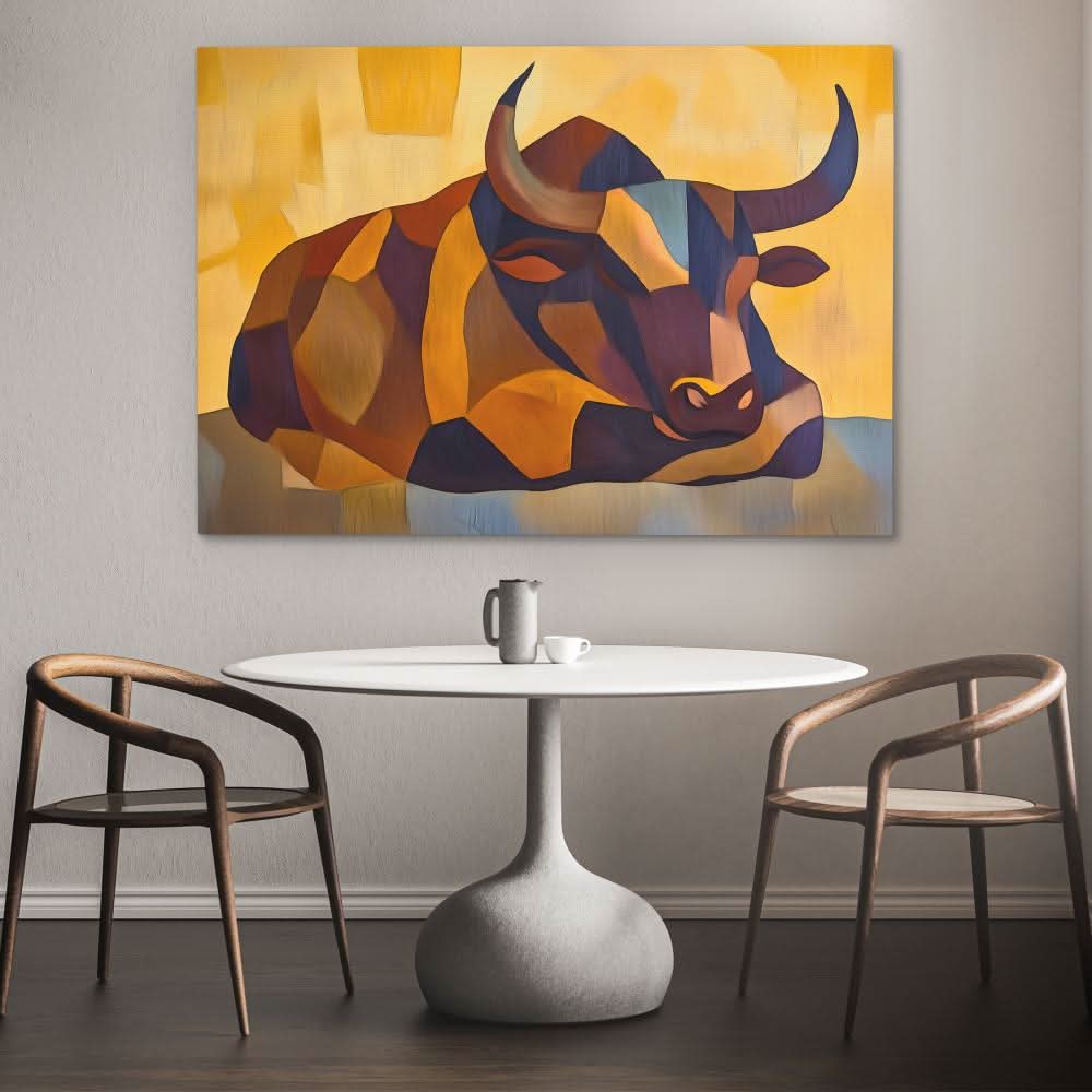 The Watchful Beast - Bull Art for Living Room