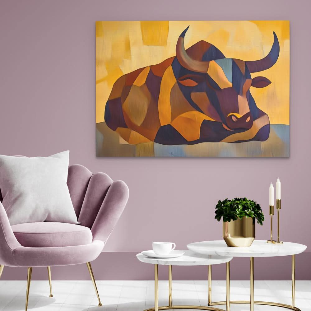 The Watchful Beast - Earth Tones Wall Art for Living Room
