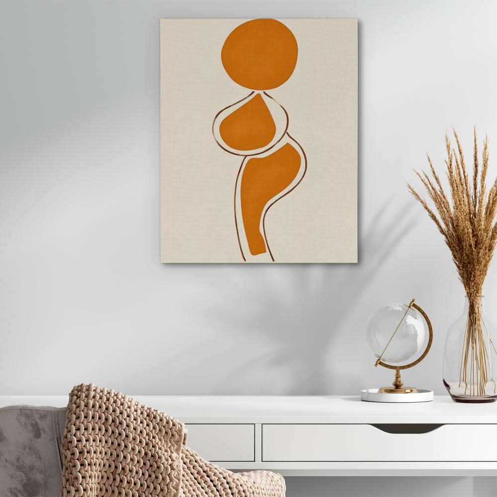 Thick Beauty - Figurative Brown Canvas Wall Art