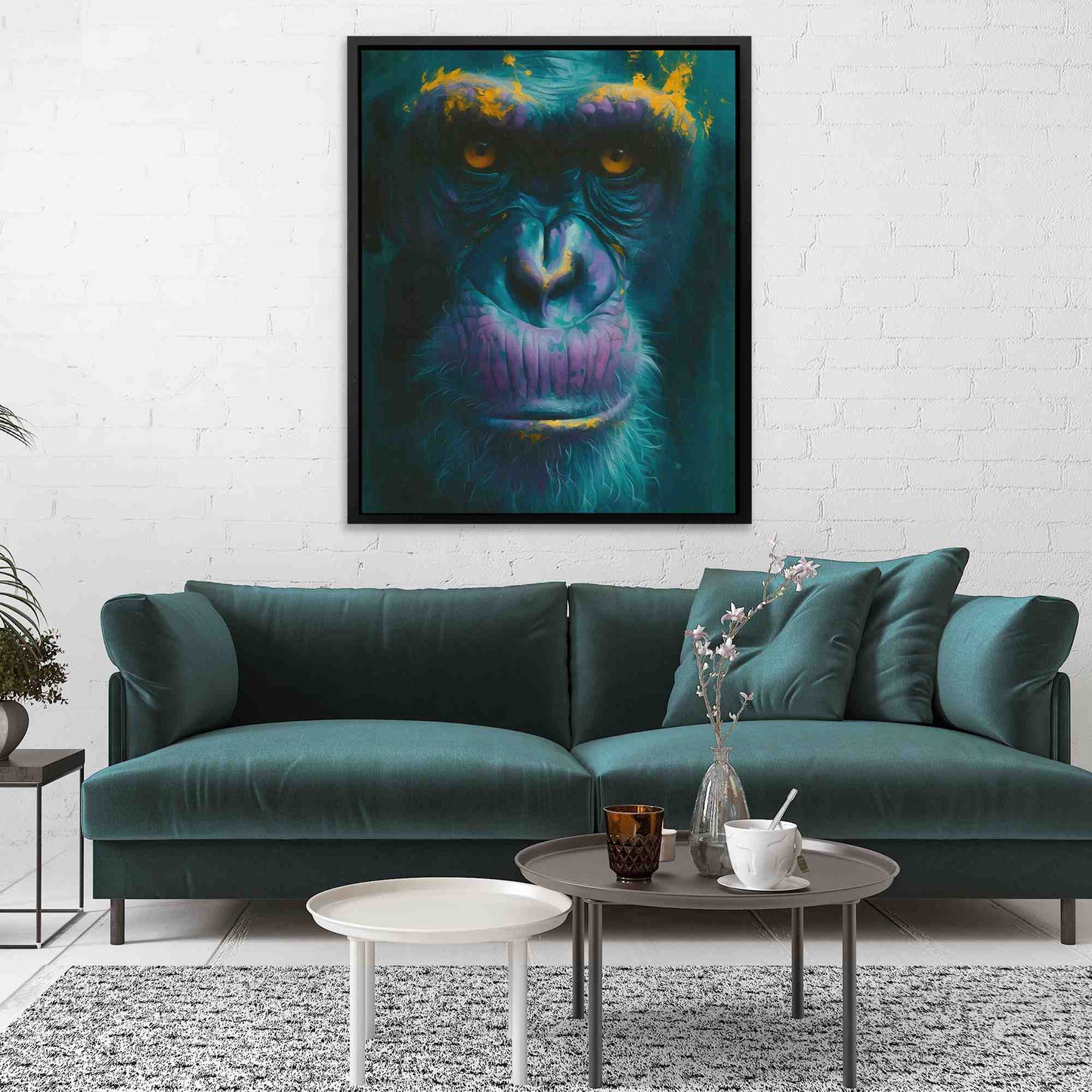 Thoughtful Ape - Gold Ape Canvas Print