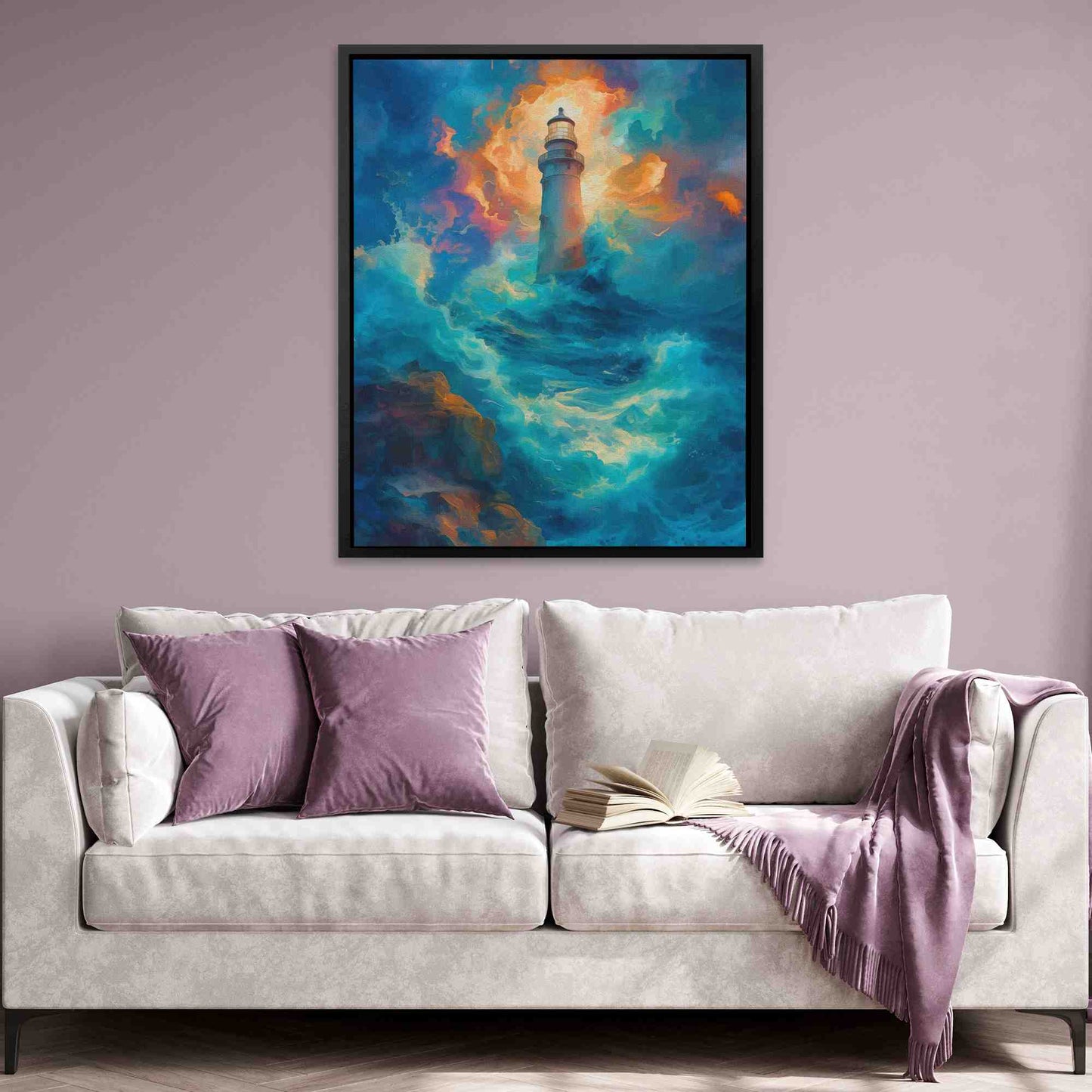 Thrashing Waves - Large Canvas Print