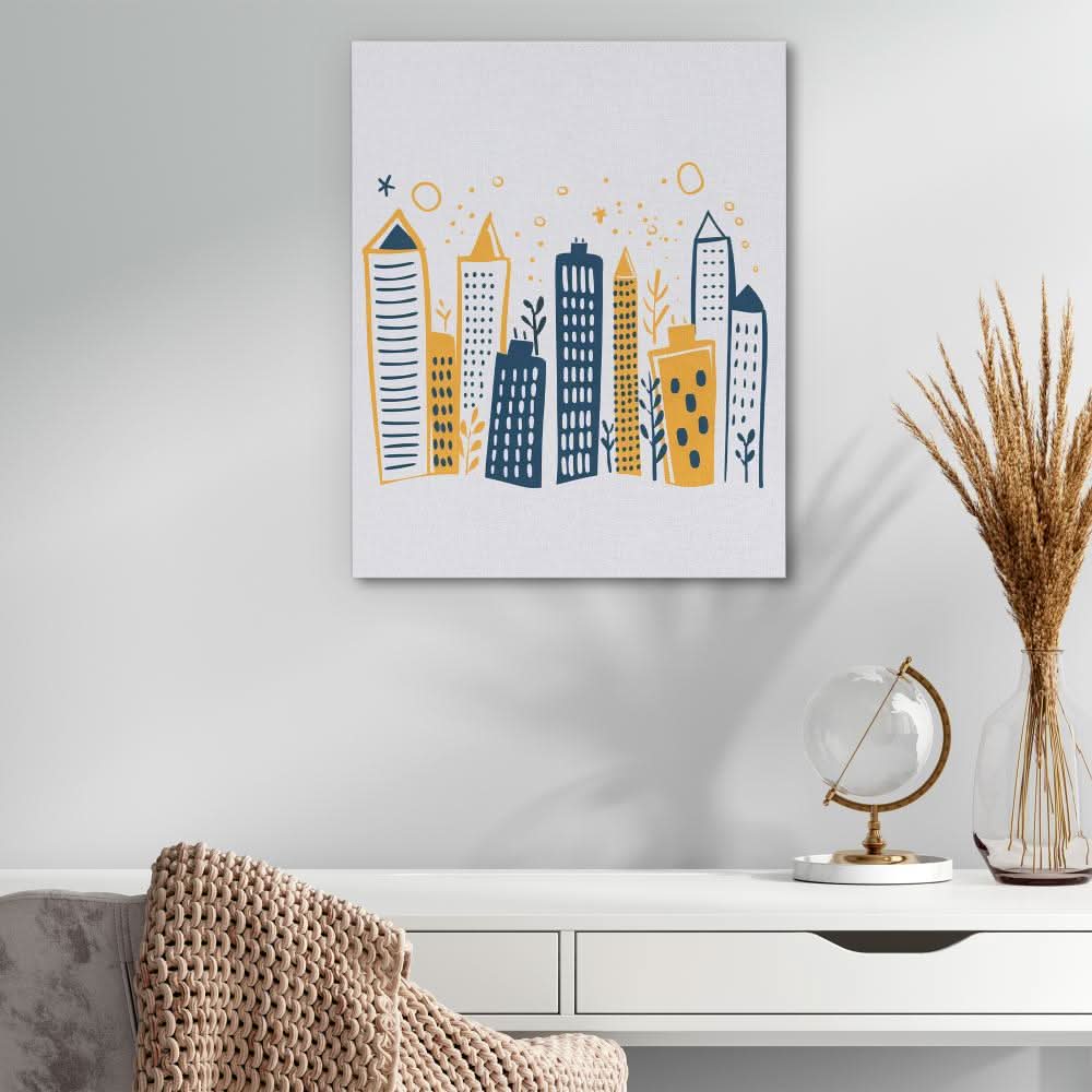 Thriving City - Large Minimalist Canvas Print