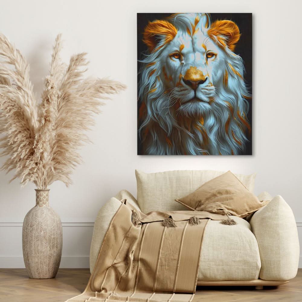 Thundering Roar - Big Cat Wall Art in Black Frame