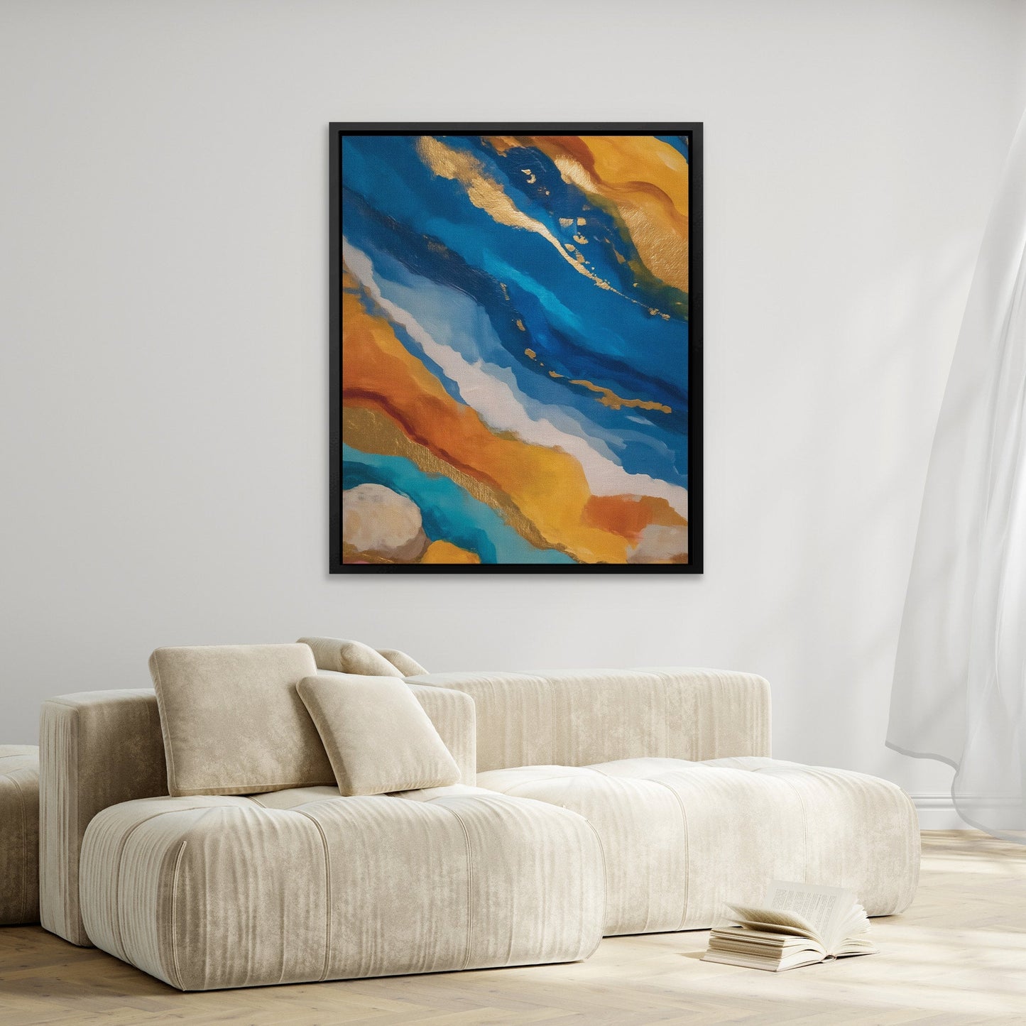 Tidal Gold Currents - Luxury Wall Art