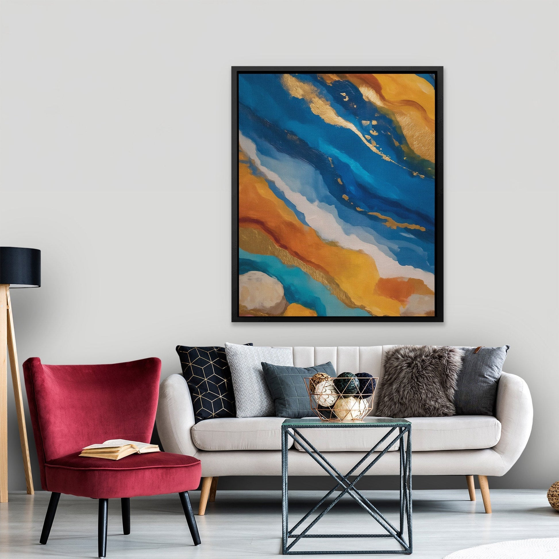 Tidal Gold Currents - Luxury Wall Art