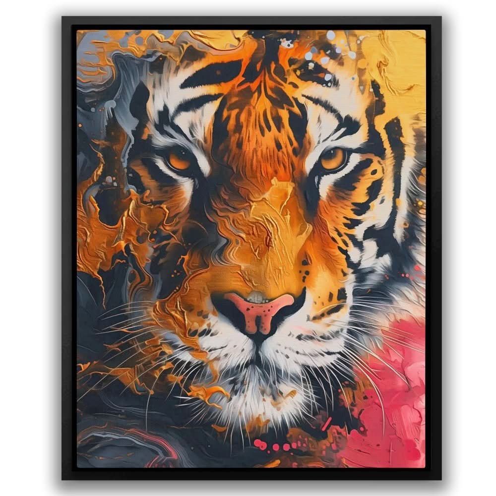 Tiger Charm - Gold Canvas Wall Art