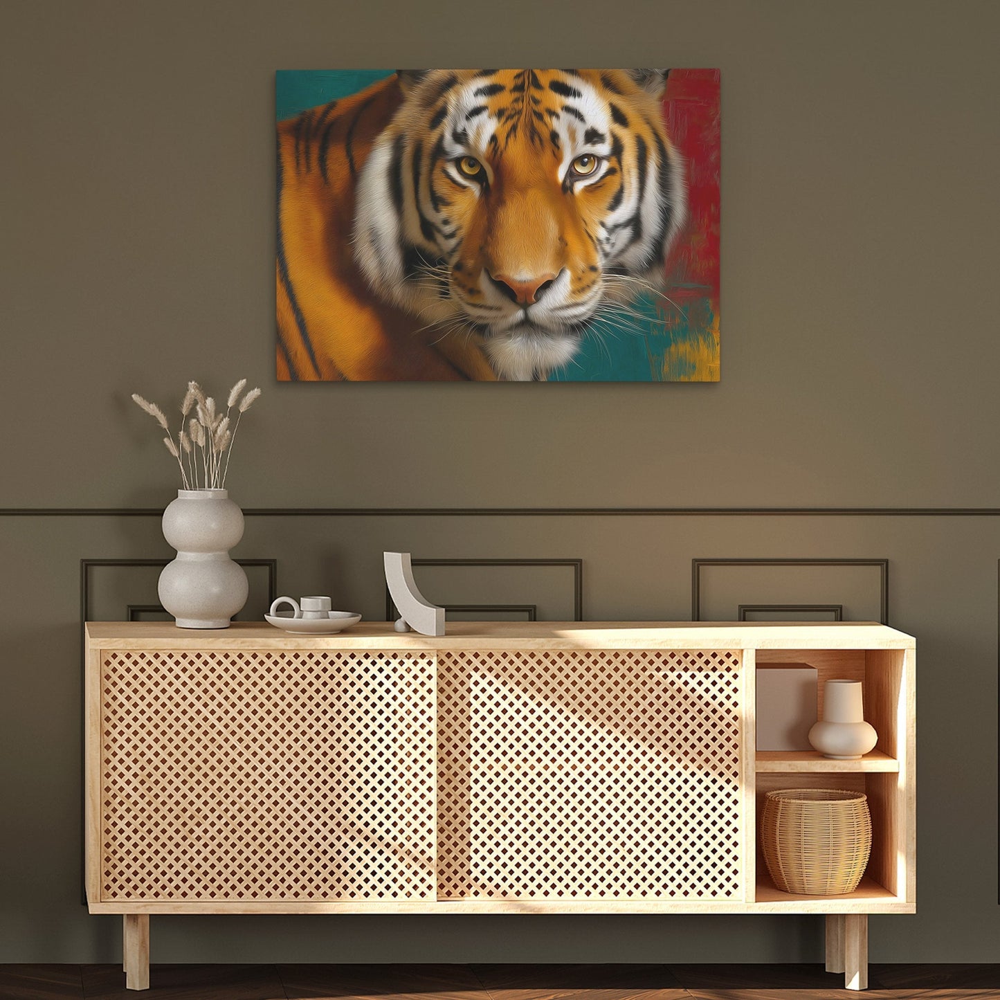 Tiger in Flames - Luxury Wall Art