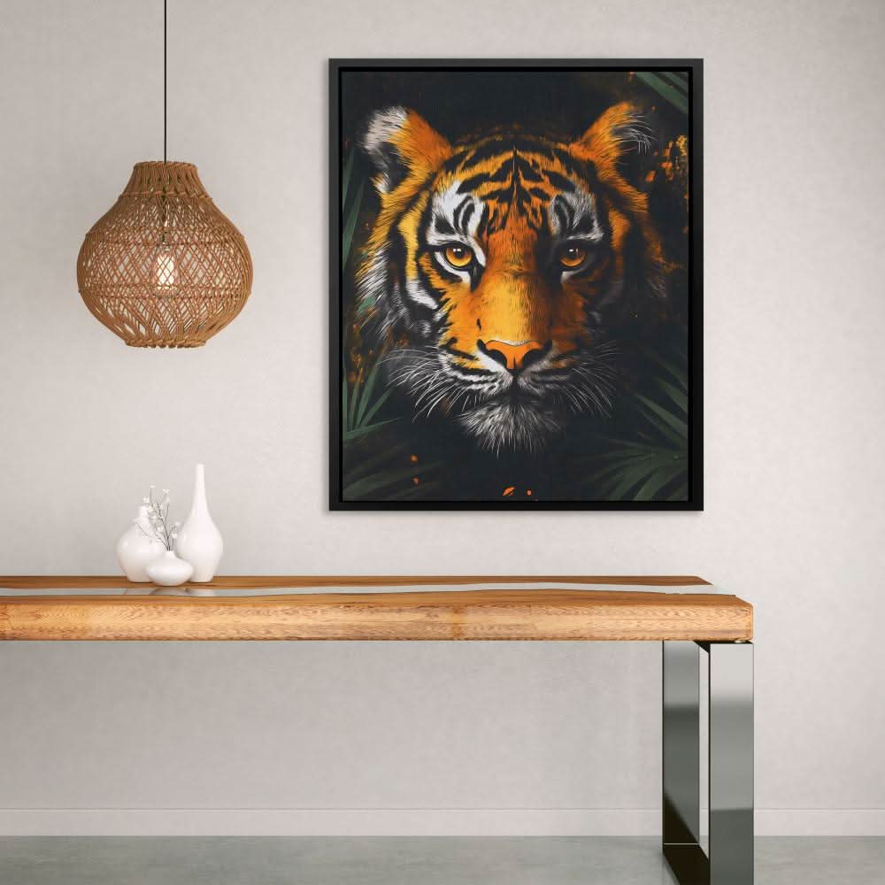 Tiger in the Shadows - Man Cave Art for Hallway