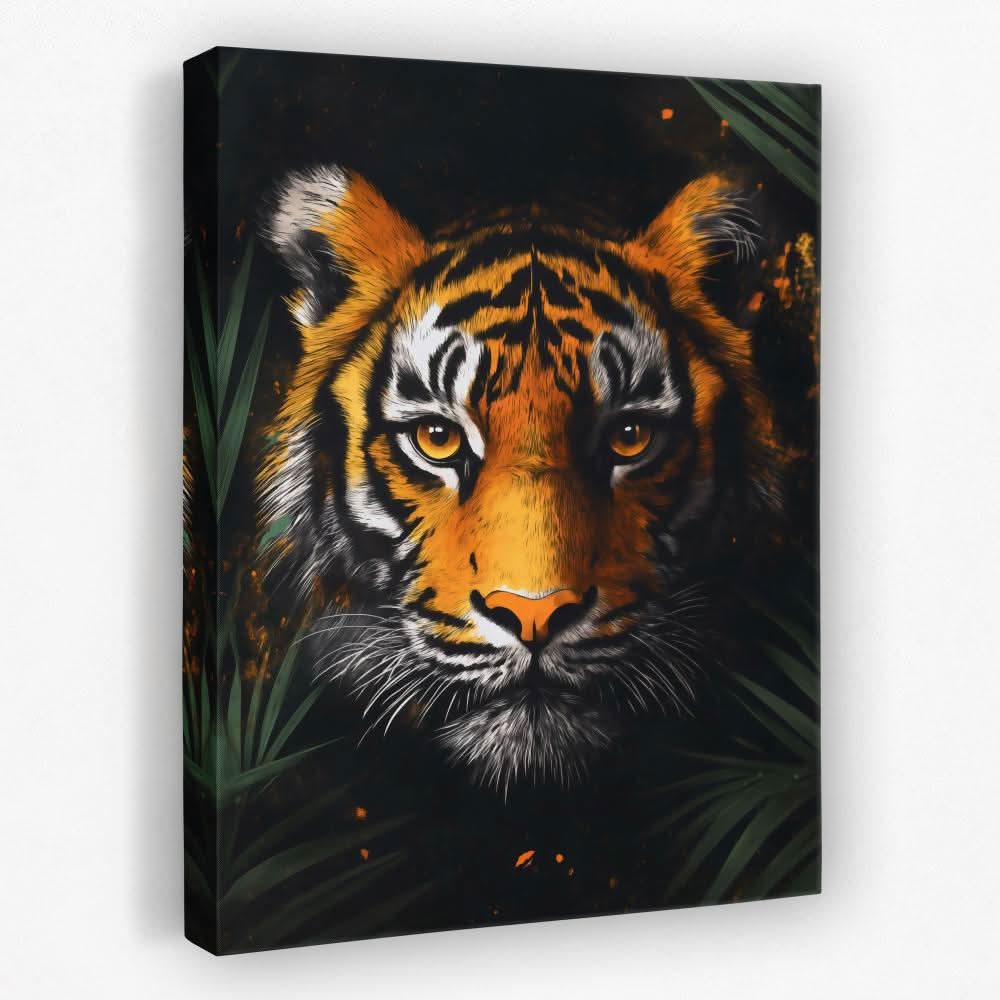 Tiger in the Shadows - Man Cave Canvas Wall Art