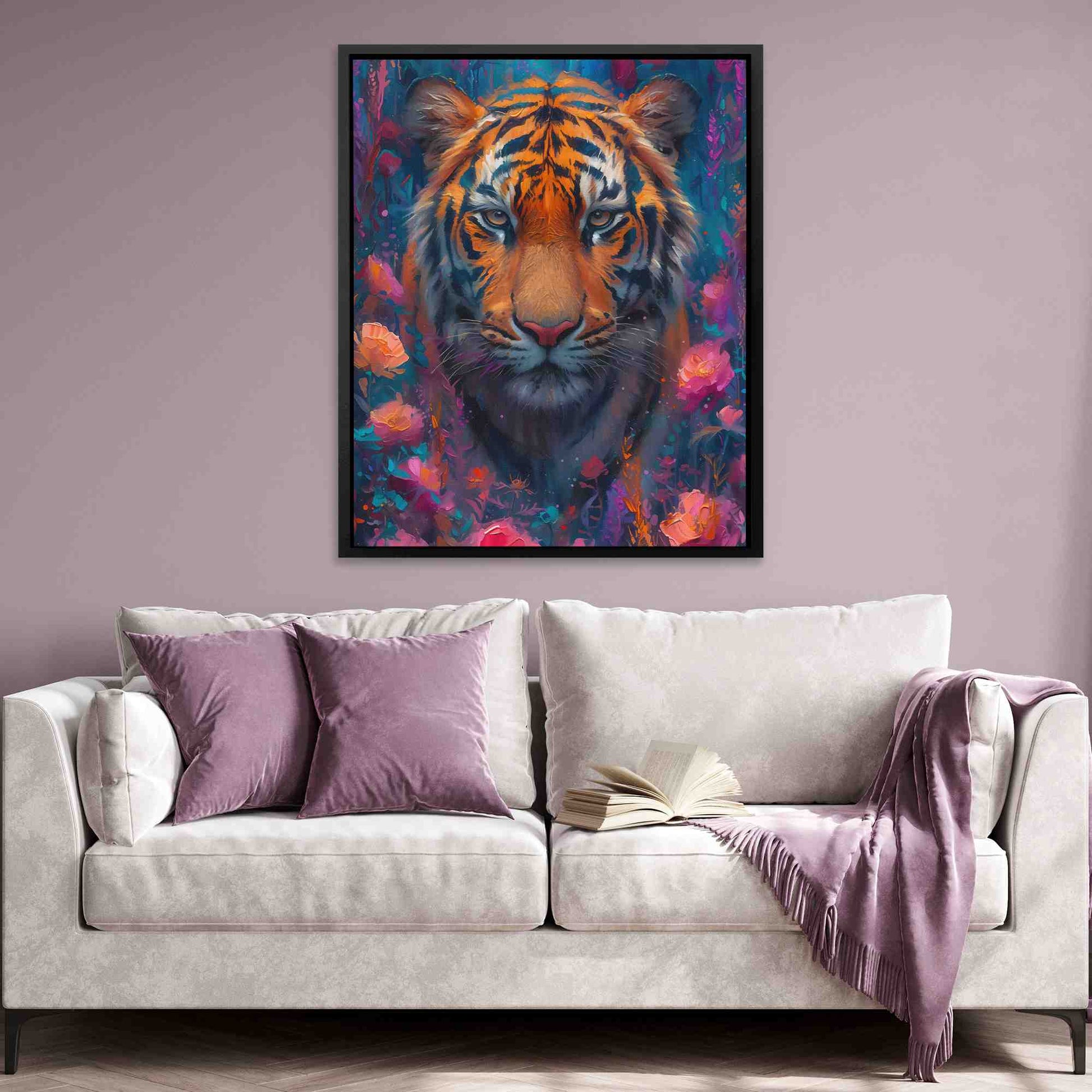 Tiger Lily - Wall Art in Black Frame