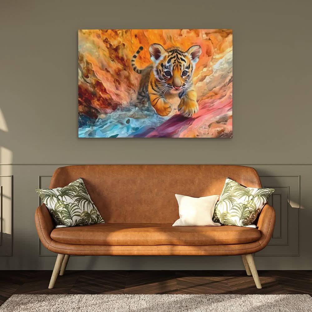 Tiger Trance - Tiger Wall Art in Black Frame