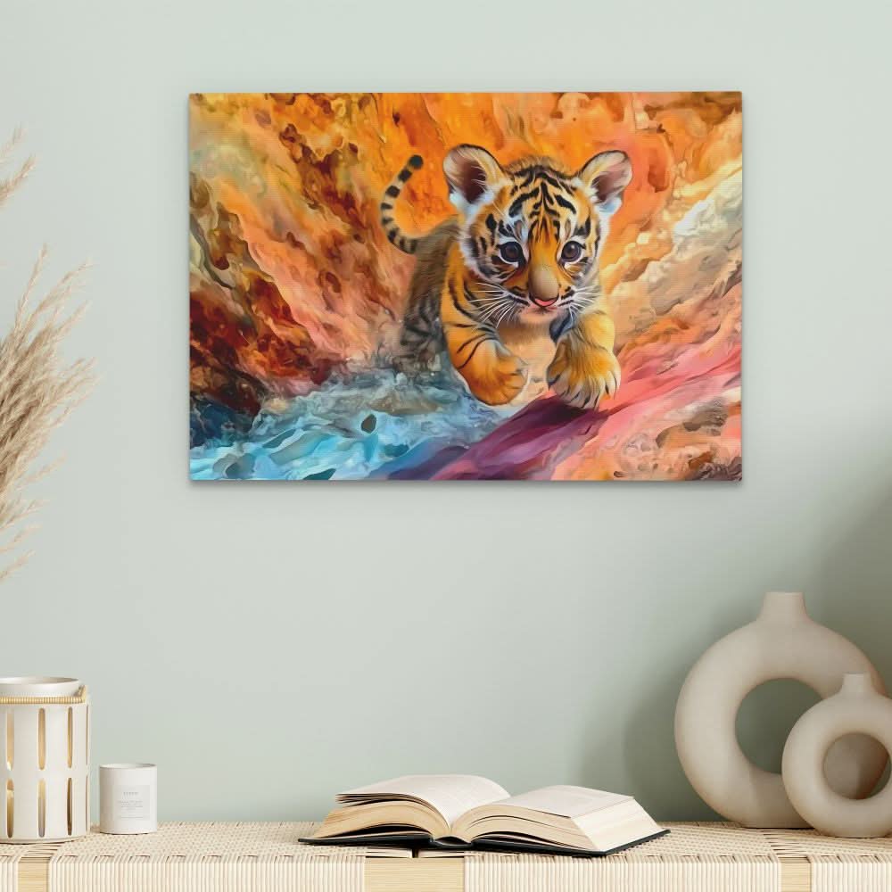 Tiger Trance - Wall Art in Black Frame