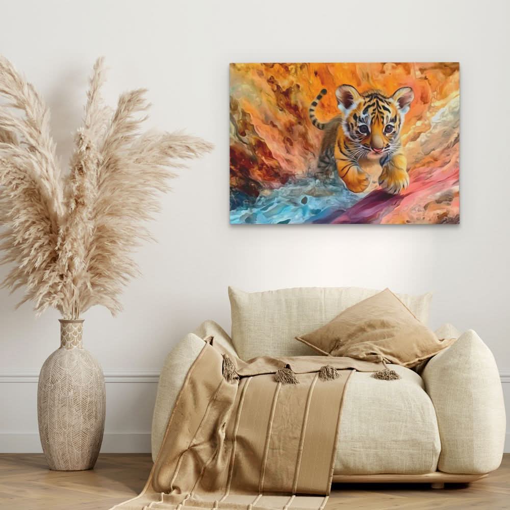 Tiger Trance - Blue Tiger Canvas Print