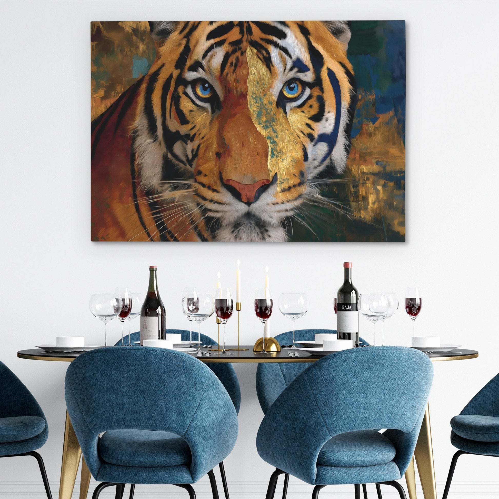 Tigers Azure Depths - Luxury Wall Art