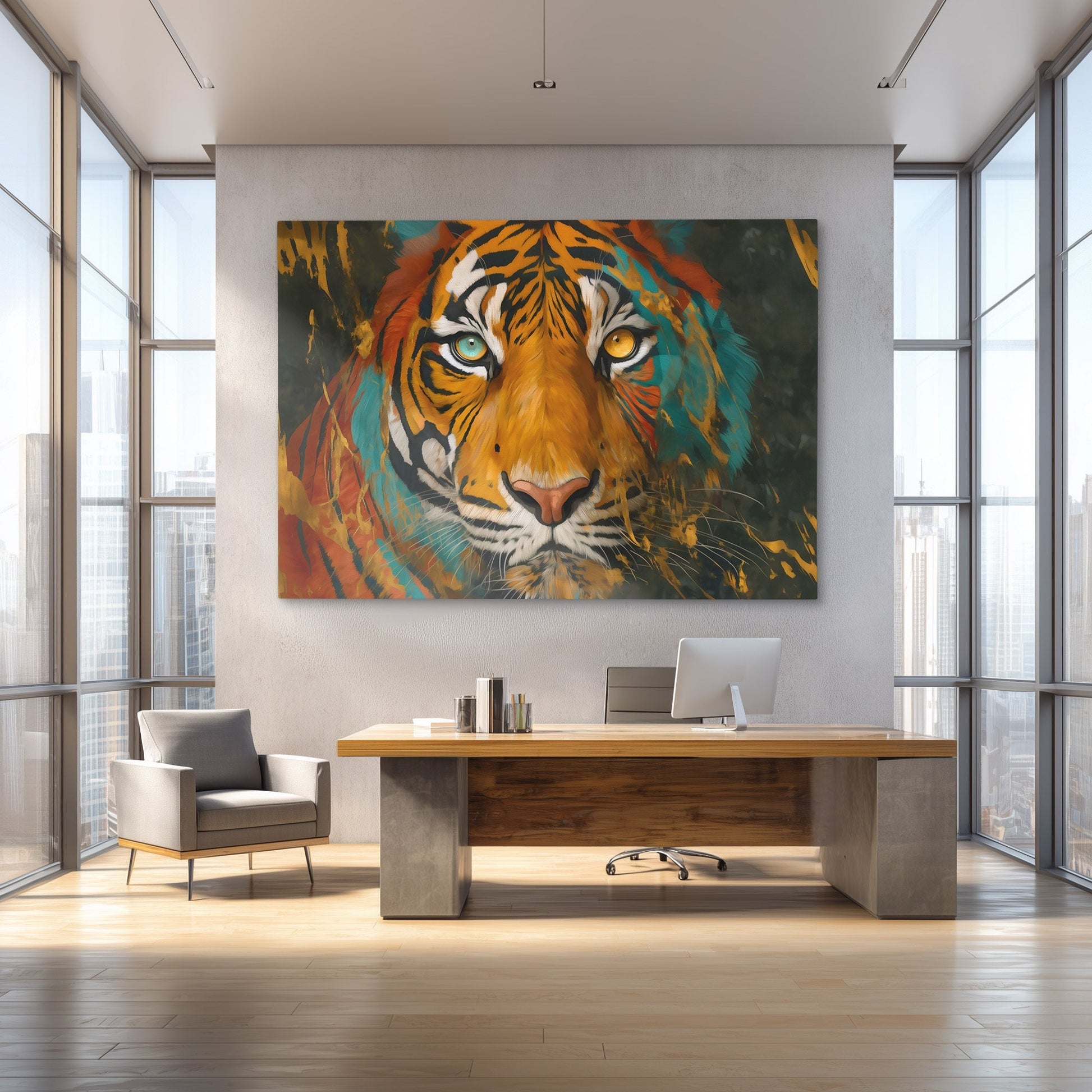 Tigers Dual Fire - Luxury Wall Art