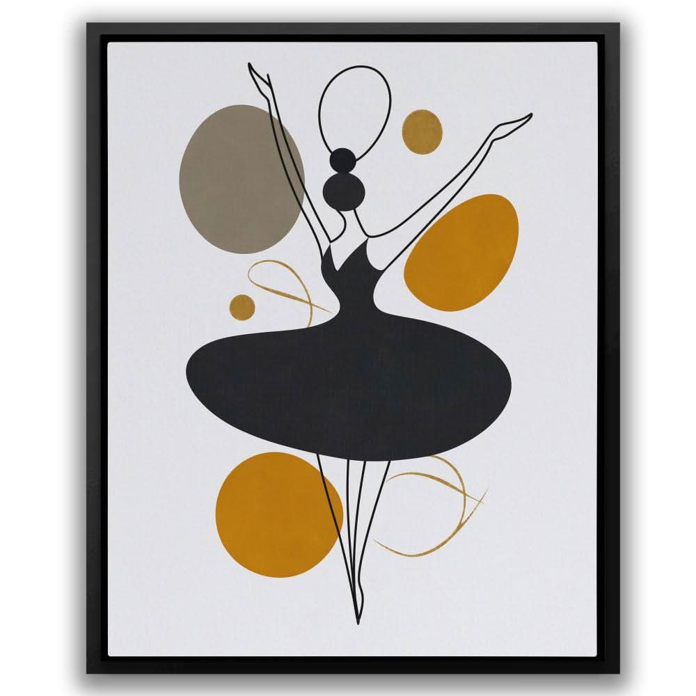 Tiny little Dancer - Figurative Beige Canvas Wall Art