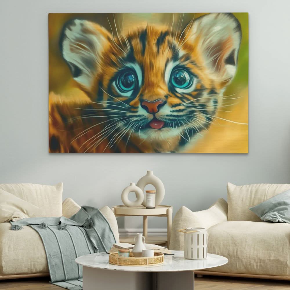 Tiny Roar - Modern Wall Art in Black Frame