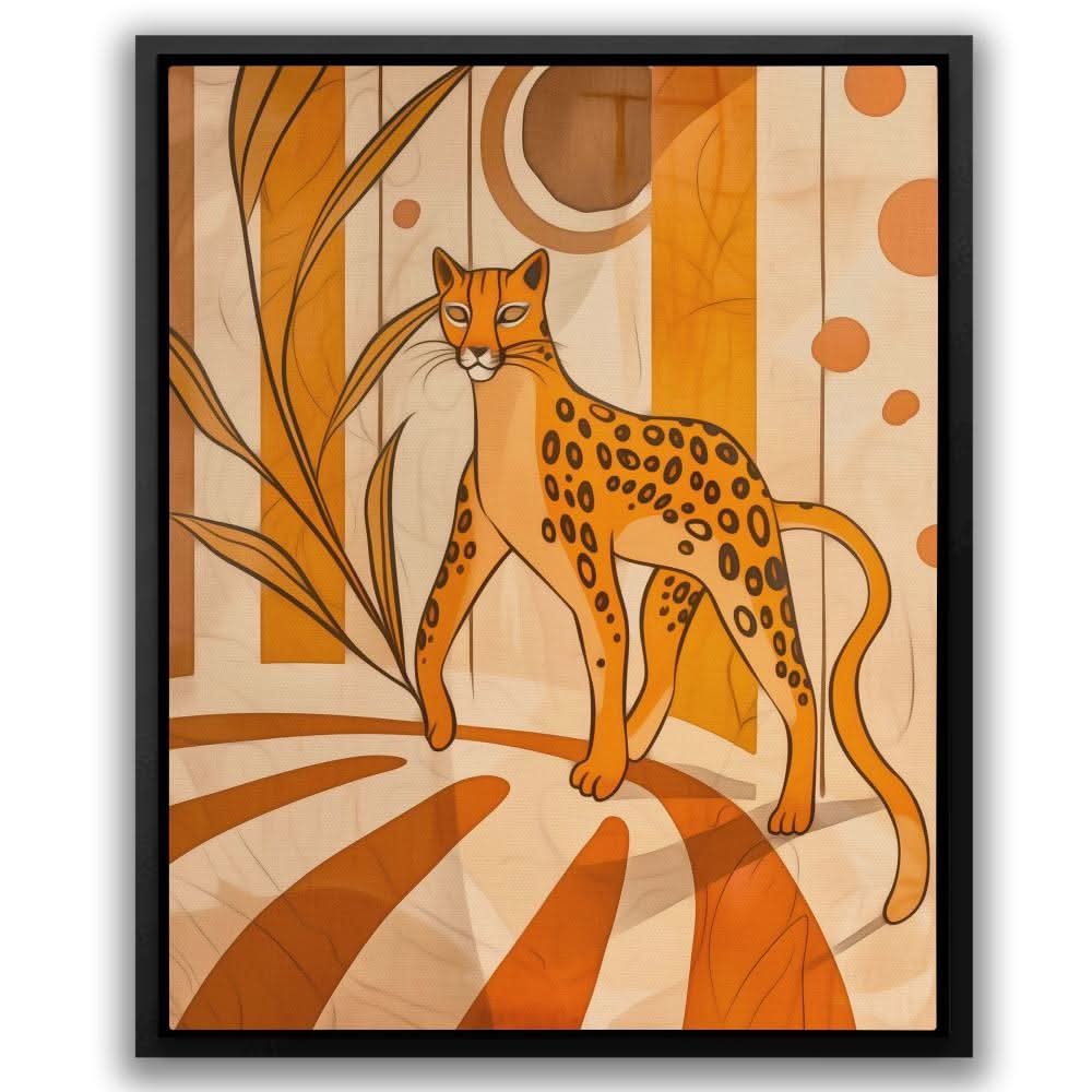 Tiptoeing Leopard - Animals Art for Kids Room