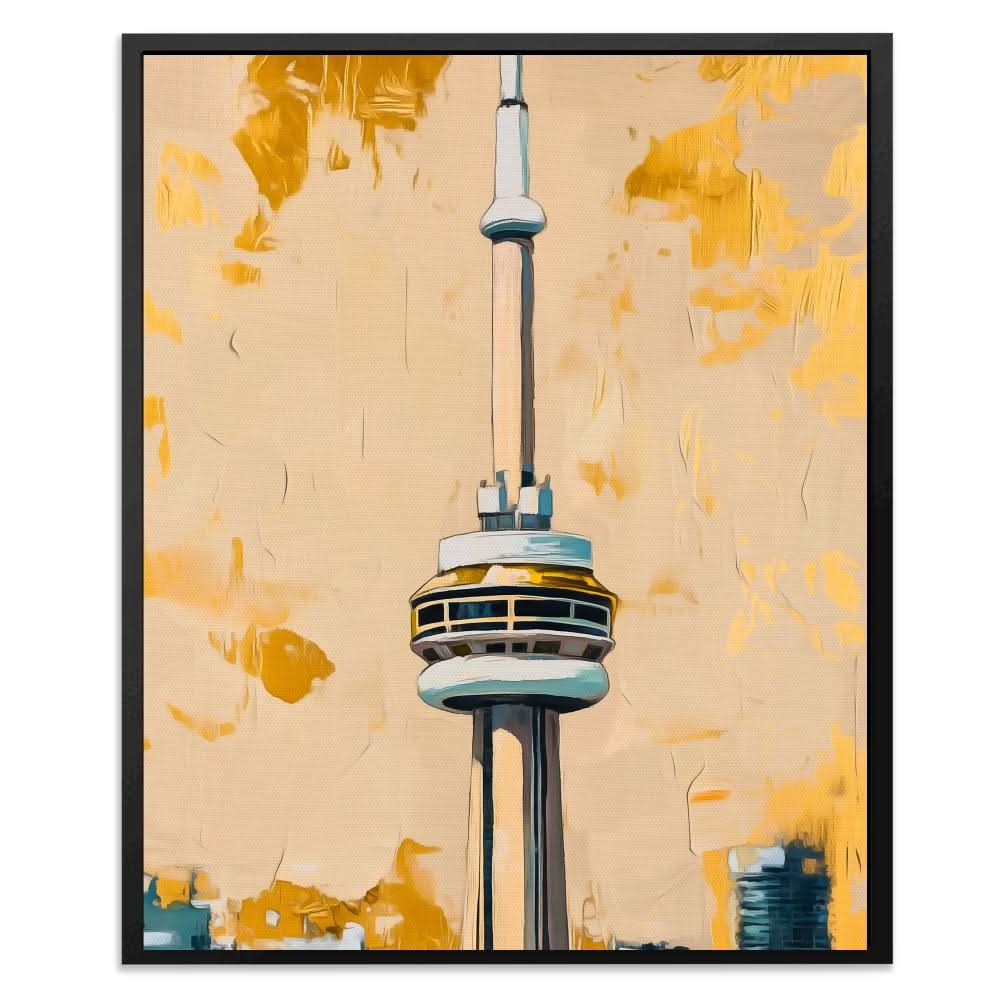 Toronto’s Sky-High Icon - Beige Cityscapes Canvas Print