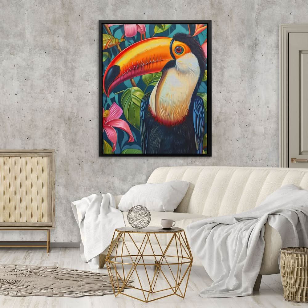 Toucan Dreams - Blue Canvas Wall Art