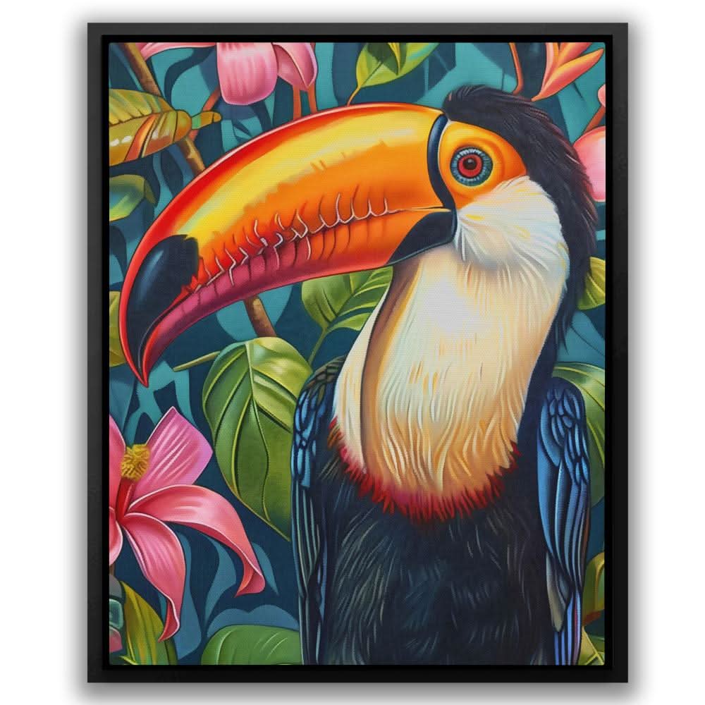 Toucan Dreams - Bird Wall Art in Black Frame