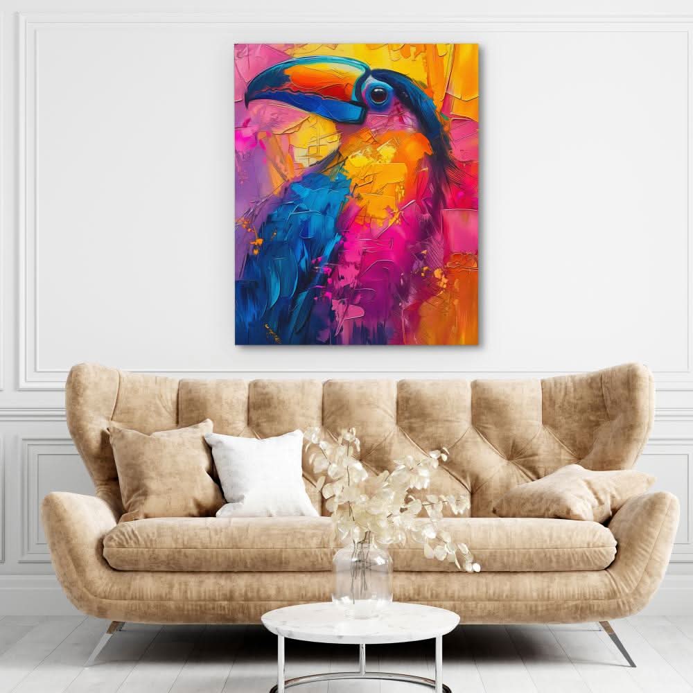 Toucan Portrait - Abstract Wall Art in Black Frame