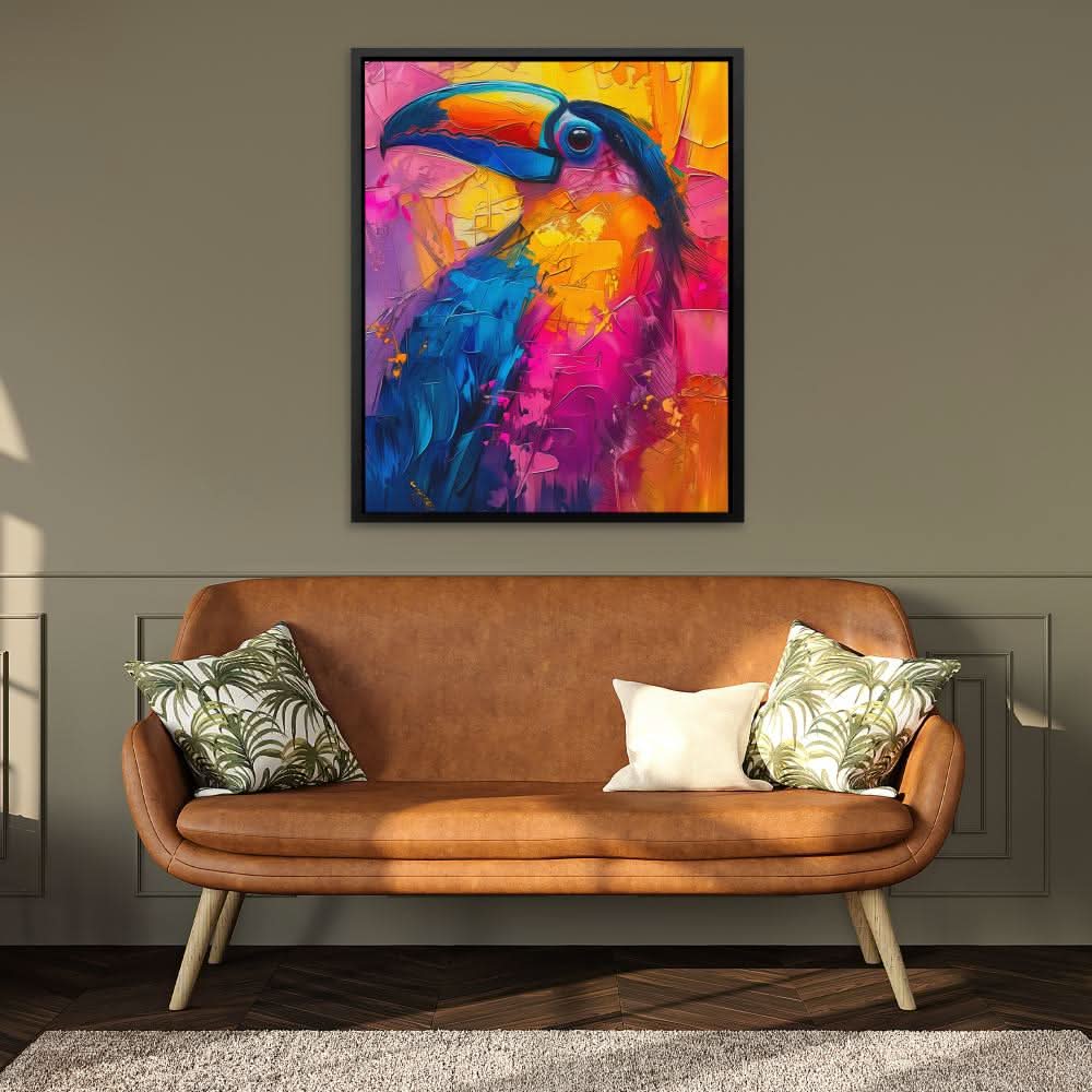 Toucan Portrait - Bird Wall Art in Black Frame