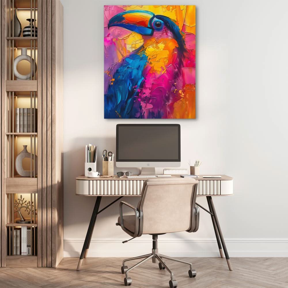 Toucan Portrait - Blue Bird Canvas Print