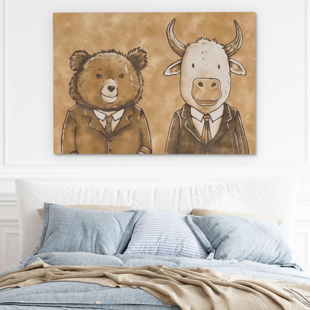 Traders First Day - Brown Canvas Wall Art