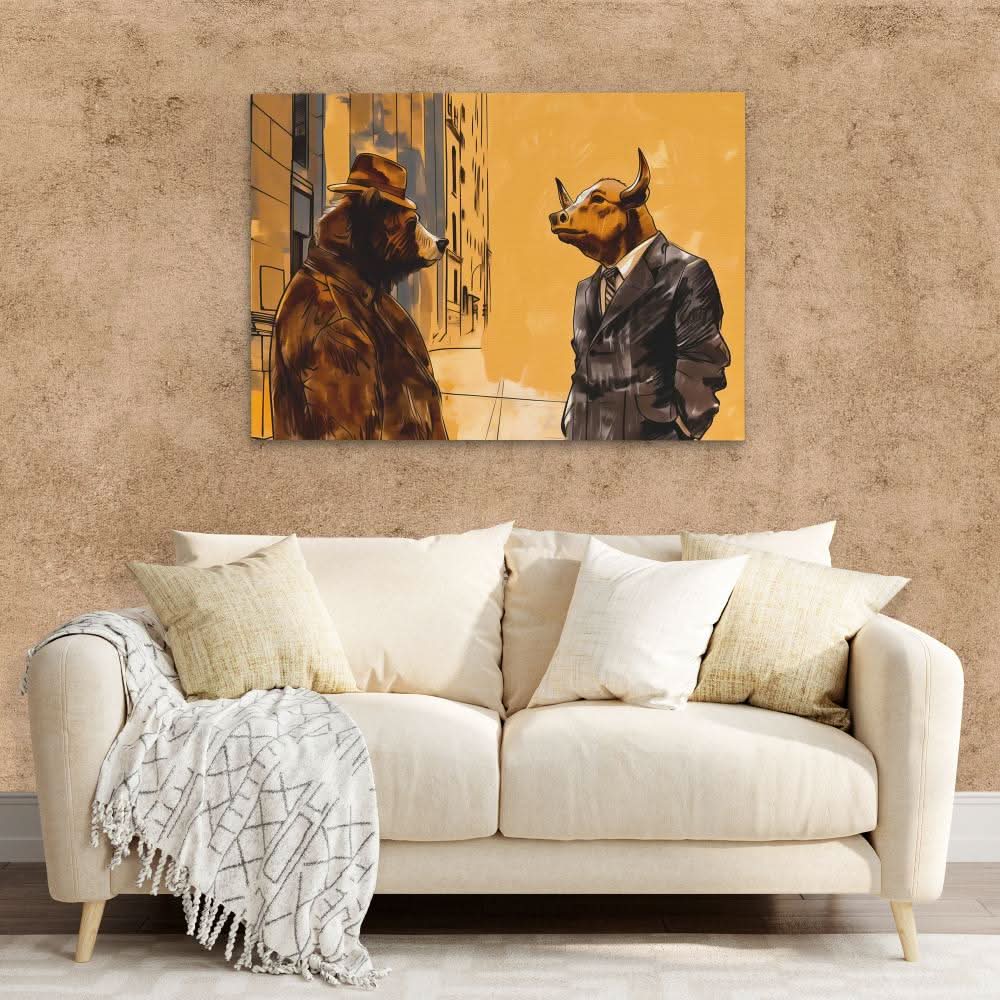 Trading Secrets - Bull Wall Art in Black Frame