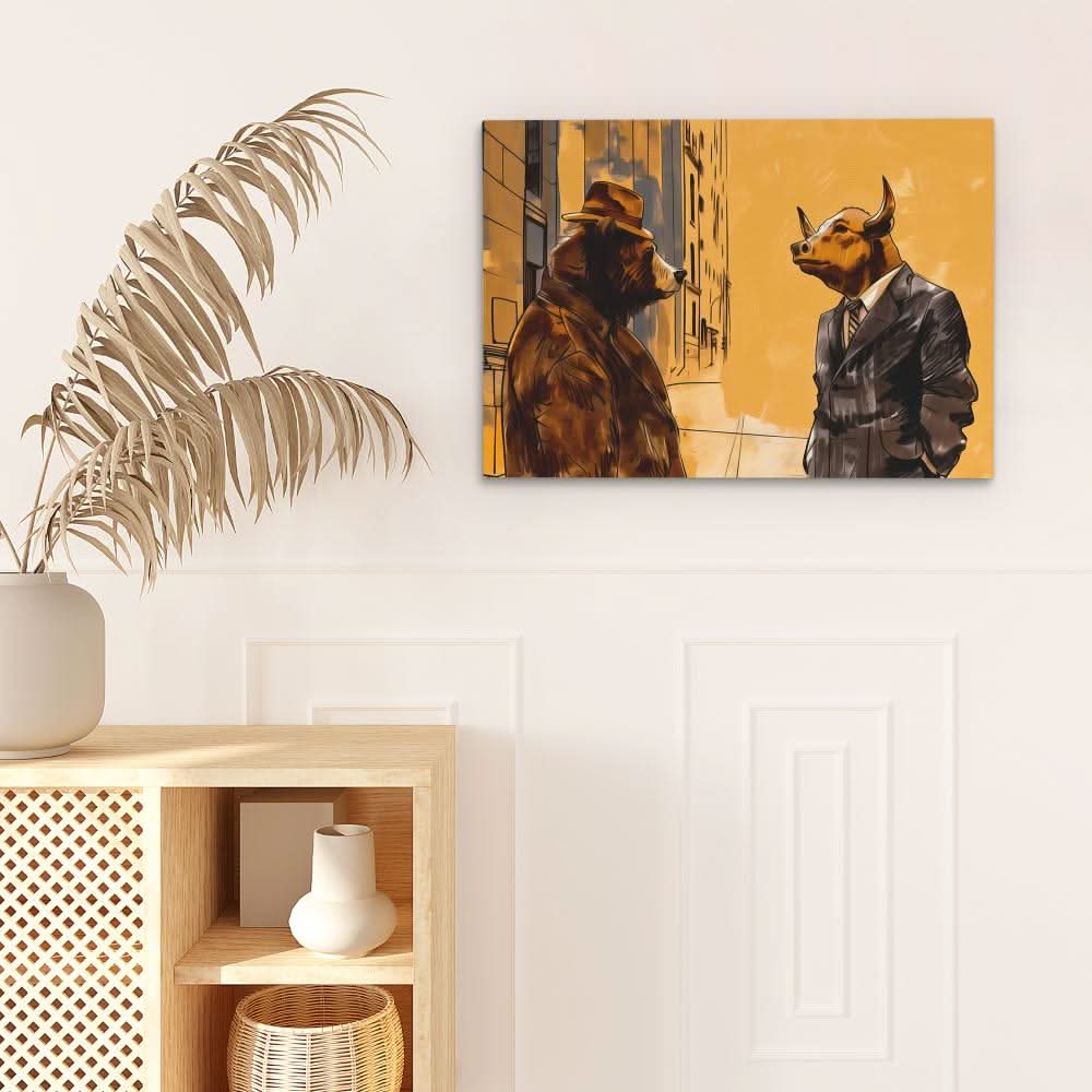 Trading Secrets - Gold Wall Art for Living Room