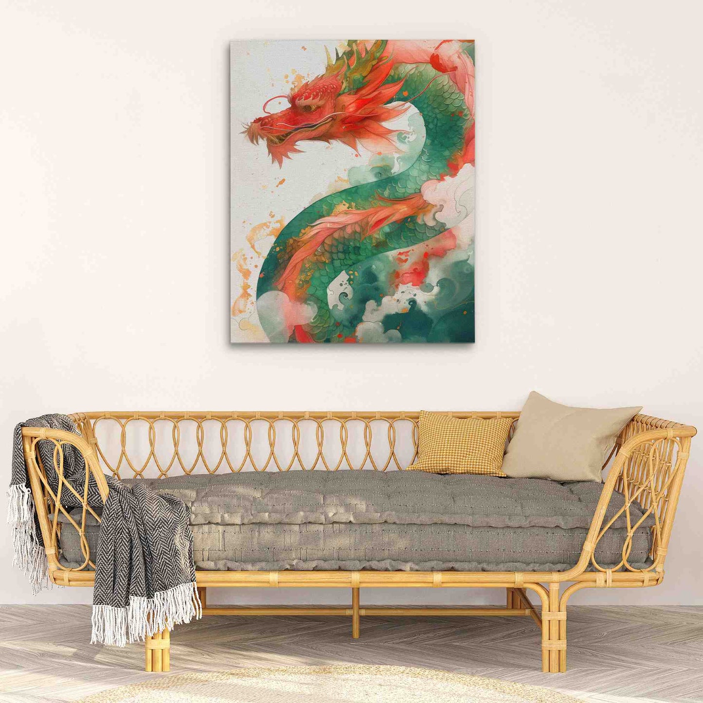 Traditional Dragon - Fantasy Wall Art in Black Frame