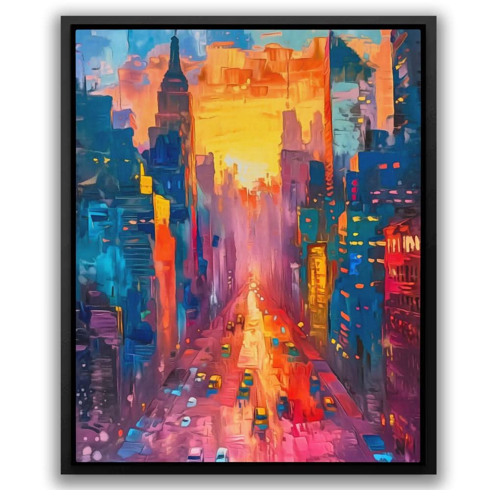 Traffic in the City - Modern Colorful Canvas Wall Art