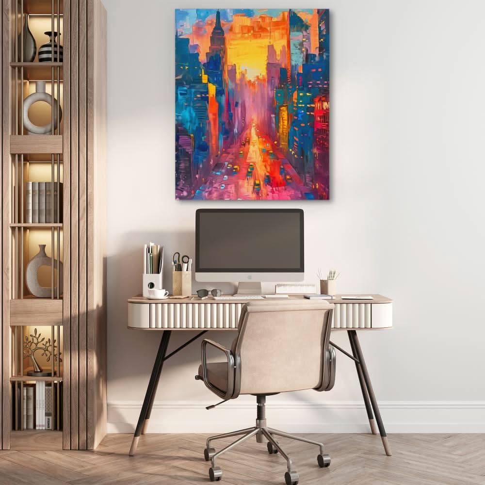 Traffic in the City - Large Abstract Canvas Print