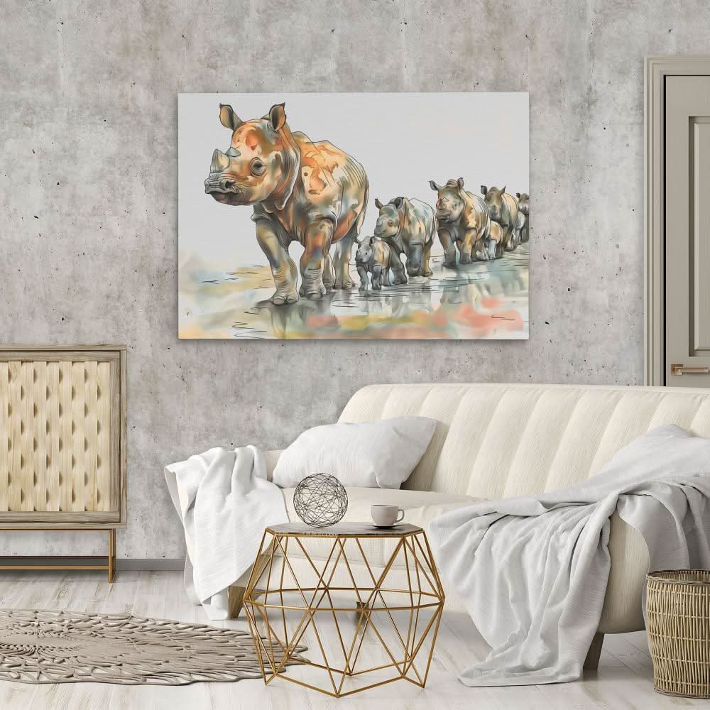 Trail of Horns - Brown Nature Canvas Print