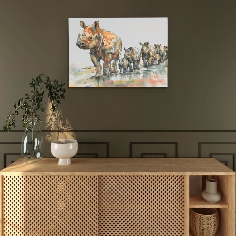 Trail of Horns - Nature Wall Art in Black Frame
